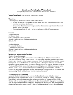 Lincoln and Photography: A Closer Look