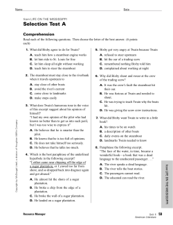 Selection Test--Life on the Mississippi