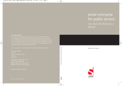 Social enterprise for public service: how does the third sector deliver