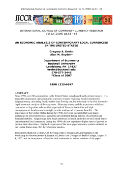International Journal of Community Currency Research Vol 12
