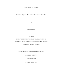 Depictions of Spartan Masculinity in Thucydides and Xenophon