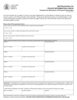 Self-Declaration for POLICE INFORMATION CHECK