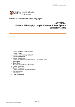 ARTS2384 Political Philosophy