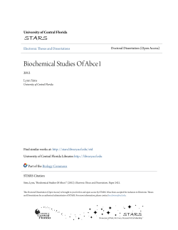 Biochemical Studies Of Abce1 - STARS