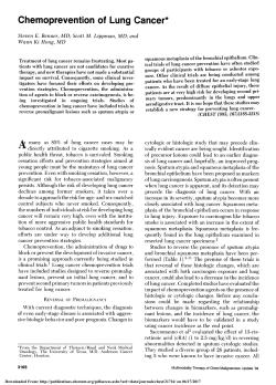 Chemoprevention of Lung Cancer