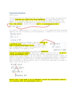 Exponents Handout