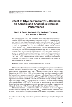 Effect of Glycine Propionyl-L-Carnitine on Aerobic