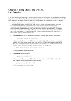 Chapter 3: Using Classes and Objects . Lab Exercises