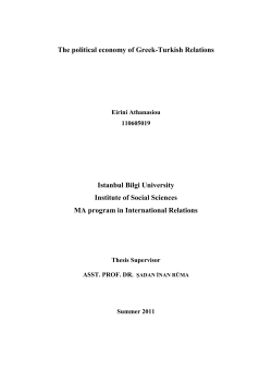 The political economy of Greek-Turkish Relations