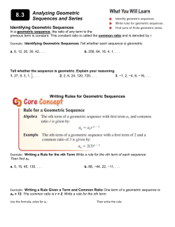 Analyzing Geometric Sequences and Series