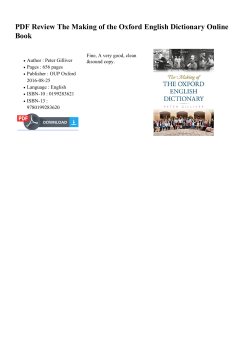 PDF Review The Making of the Oxford English Dictionary Online Book