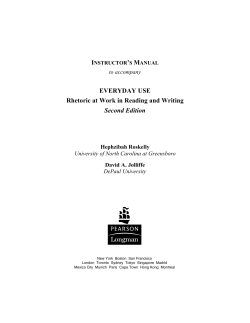 EVERYDAY USE Rhetoric at Work in Reading and Writing Second