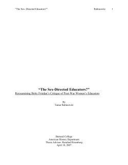 The Sex-Directed Educators? - History - Barnard