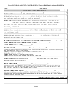 B.I.S. IN PUBLIC AND NON-PROFIT ADMIN. / Track: Allied Health