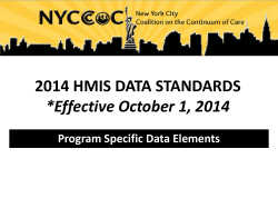Program Specific Data Elements
