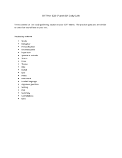 EOTT May 2015 6th grade ELA Study Guide Terms covered on this