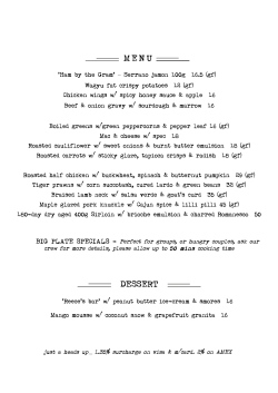 dessert menu - Varnish on King