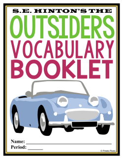 Outsiders Vocab Booklet