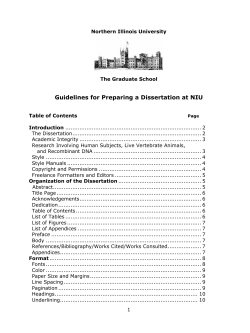 Dissertation Format Guidelines