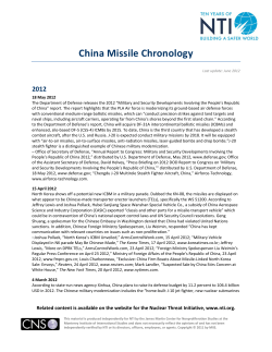 China Missile Chronology - Nuclear Threat Initiative