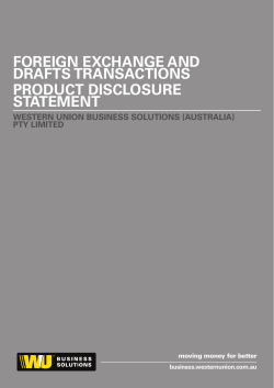 FOREIGN EXCHANGE AND DRAFTS TRANSACTIONS PRODUCT