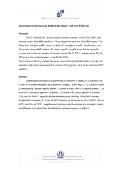 Entamoeba histolytica and Entamoeba dispar real-time PCR