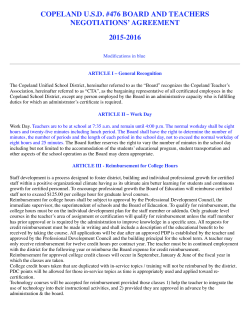 copeland usd #476 board and teachers negotiations` agreement