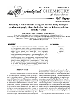 Screening of water content in organic solvents