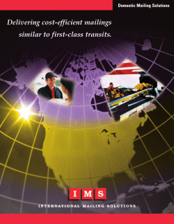 the IMS Domestic Mailing Solutions brochure