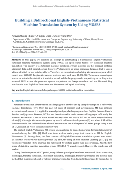 Building a Bidirectional English-Vietnamese Statistical