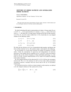 MIXTURES OF ORDER MATRICES AND GENERALIZED ORDER