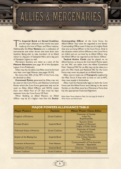MAJOR POWERS ALLEGIANCE TABLE