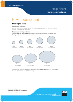 How to comb bind - QUT Printing Services