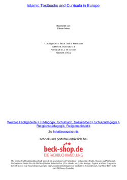 Islamic Textbooks and Curricula in Europe