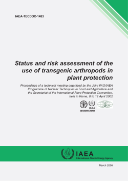 Status and risk assessment of the use of transgenic arthropods in