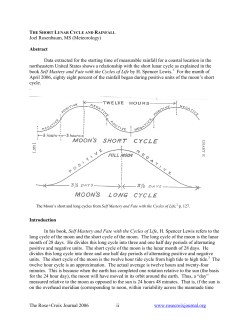 The Short Lunar Cycle and Rainfall