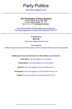 Party Politics - politicacomparata