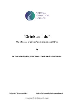 Drink as I do: The influence of parents` drink choices on children