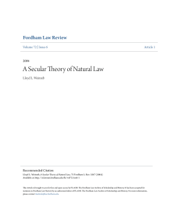 A Secular Theory of Natural Law