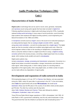 Audio Production Techniques - NRAI School of Mass Communication