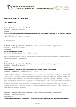 The Bibliographical Bulletin on Federalism