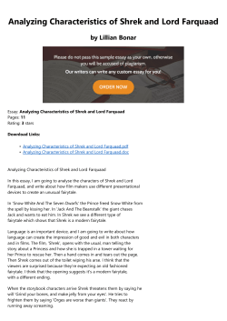 Analyzing Characteristics of Shrek and Lord