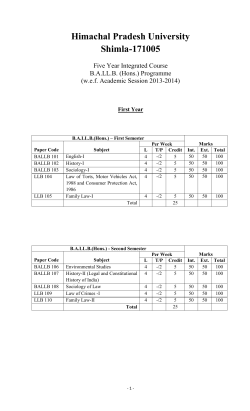 Detailed Syllabus- Outline, End Term Exam Guidelines, Structure, etc.