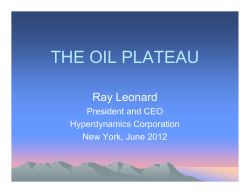 THE OIL PLATEAU