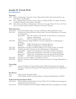 Jennifer M. Trivedi, Ph.D. - Disaster Research Center