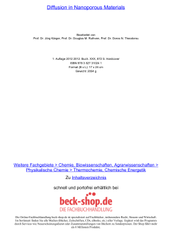 Diffusion in Nanoporous Materials - ReadingSample - Beck-Shop
