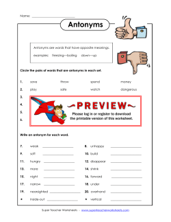 Antonyms - superteacherworksheets.com