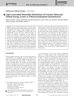 Light-Controlled Reversible Modulation of Frontier Molecular Orbital