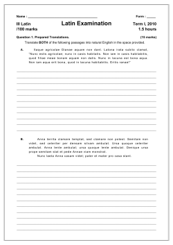 Form : Latin Examination