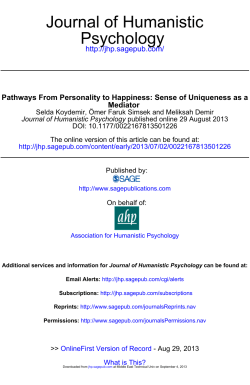 Psychology Journal of Humanistic